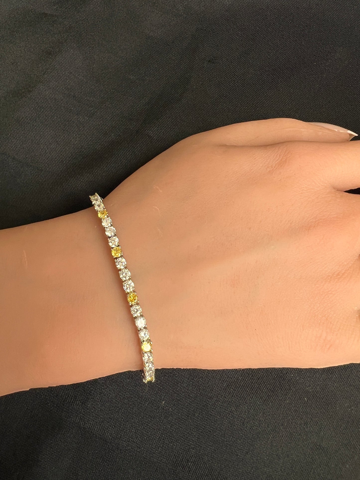Multi-Color and white Zircon Tennis Bracelet