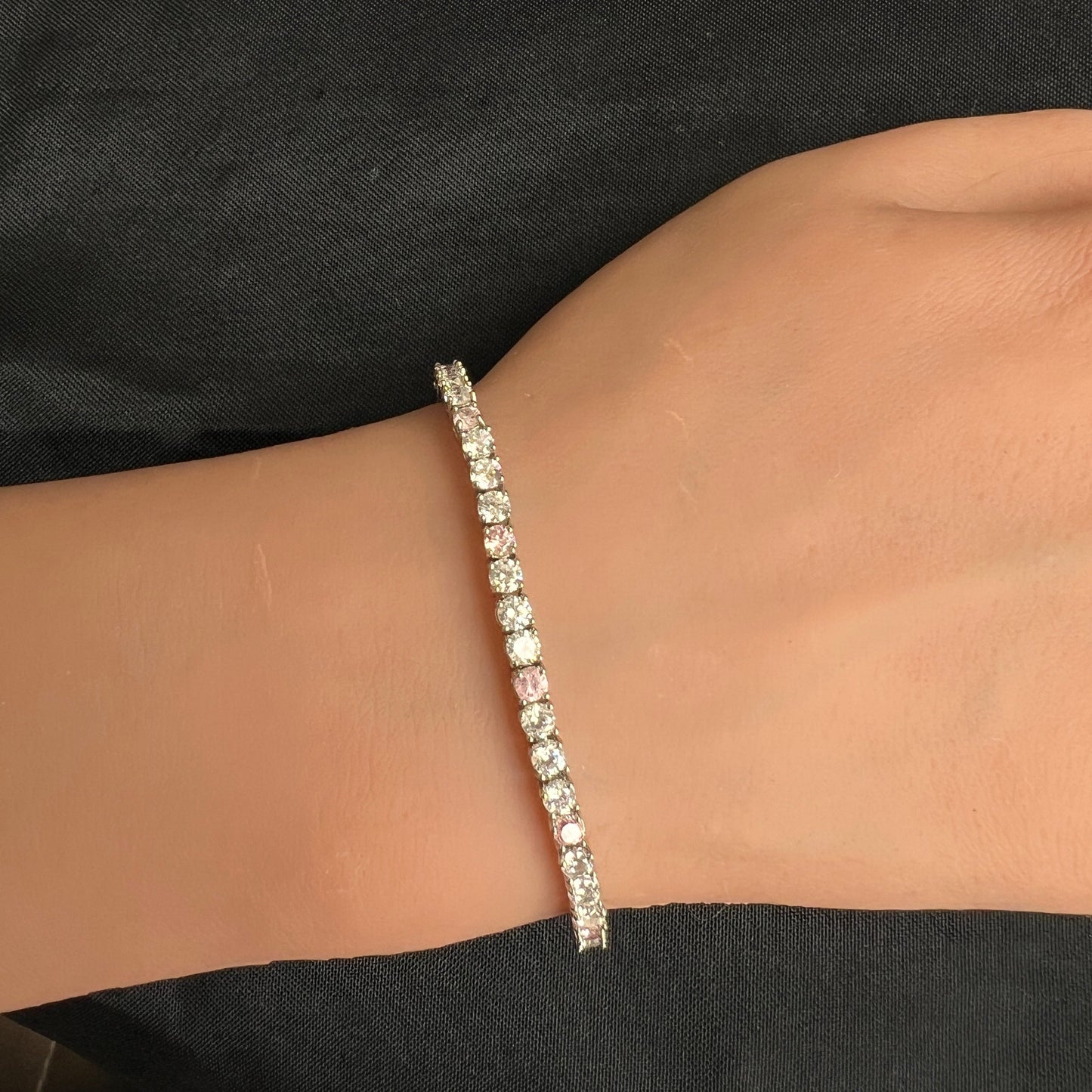 Multi-Color and white Zircon Tennis Bracelet