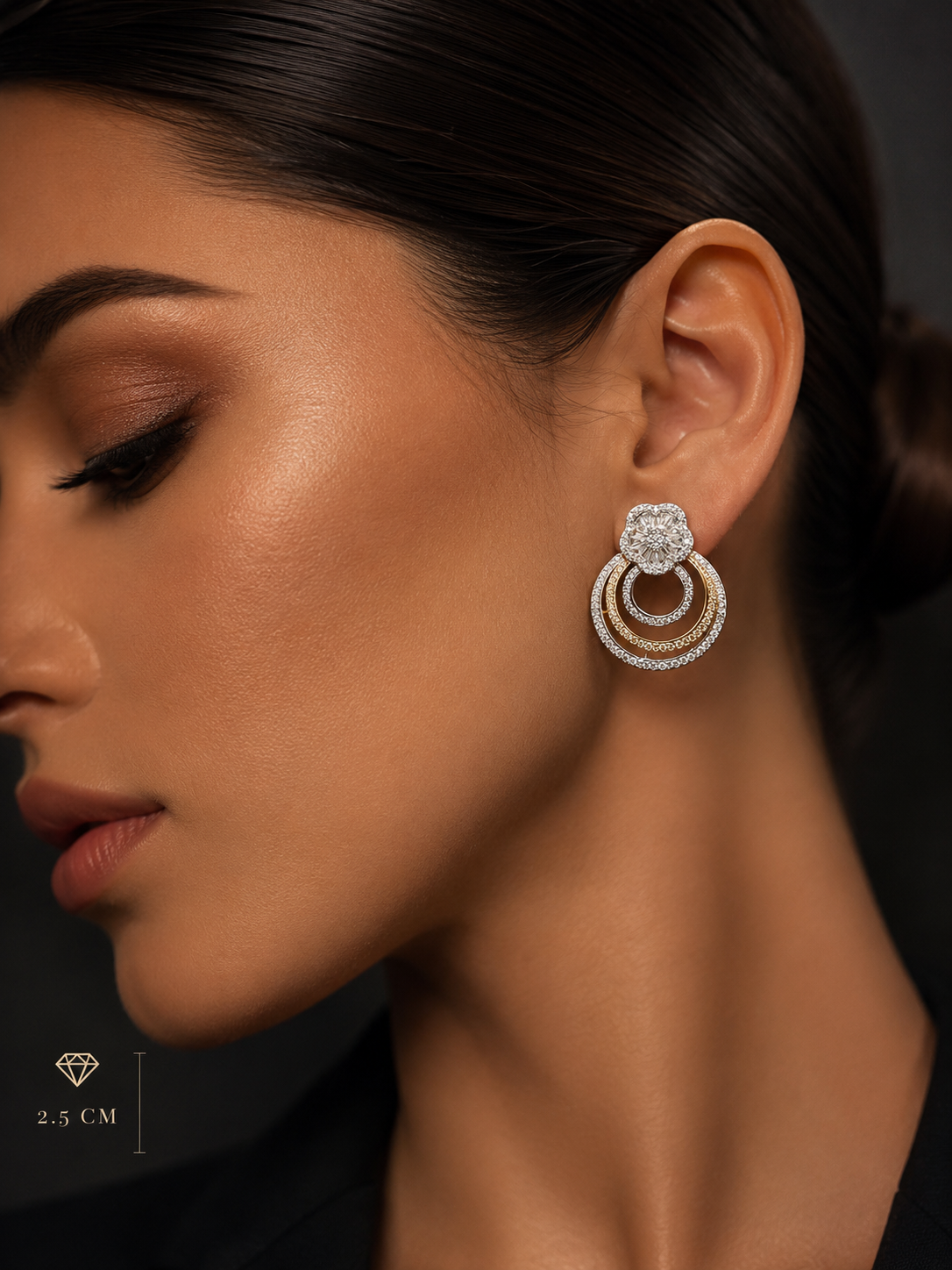 Baguette Bloom Circles earrings