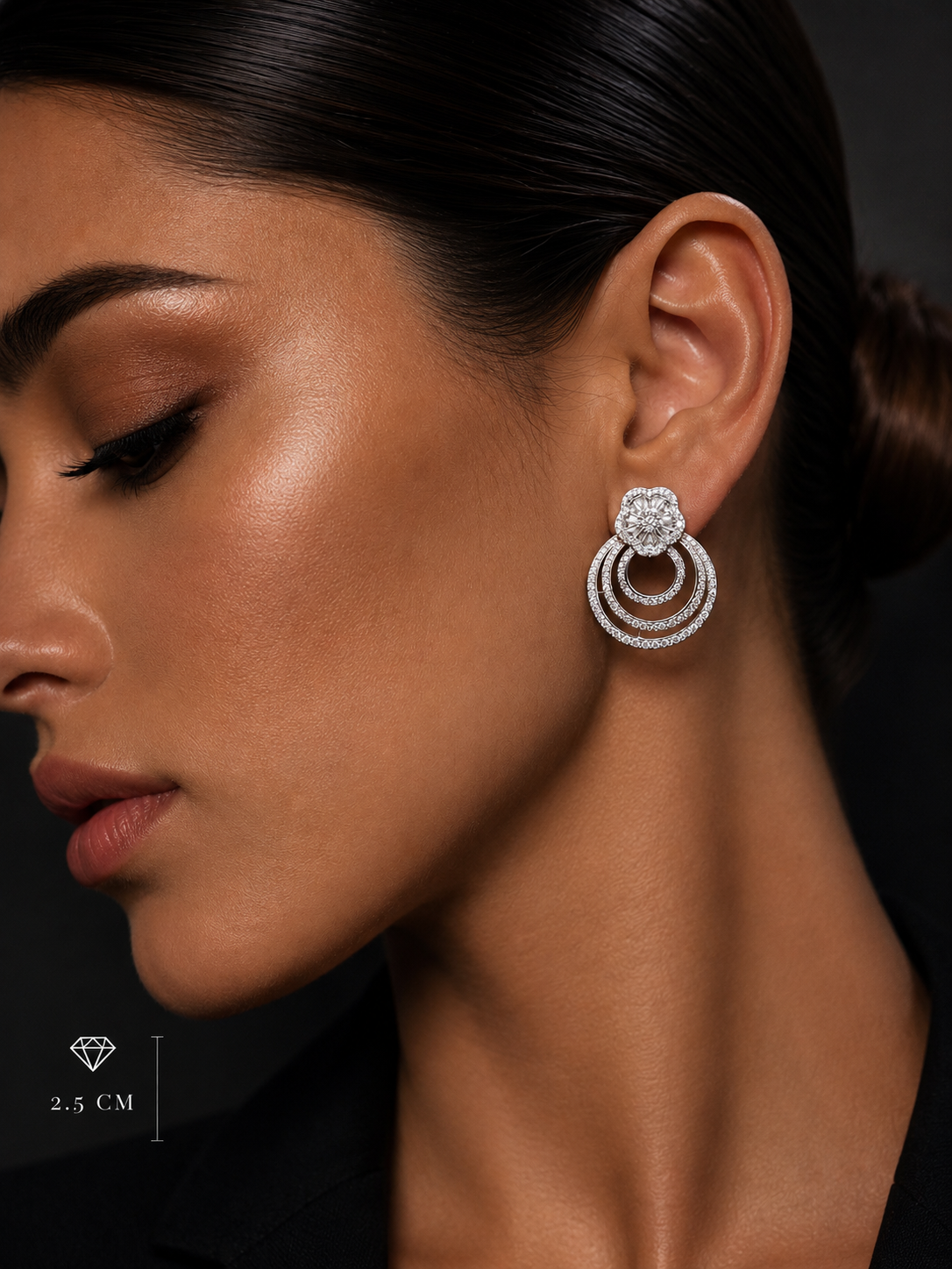 Baguette Bloom Circles earrings