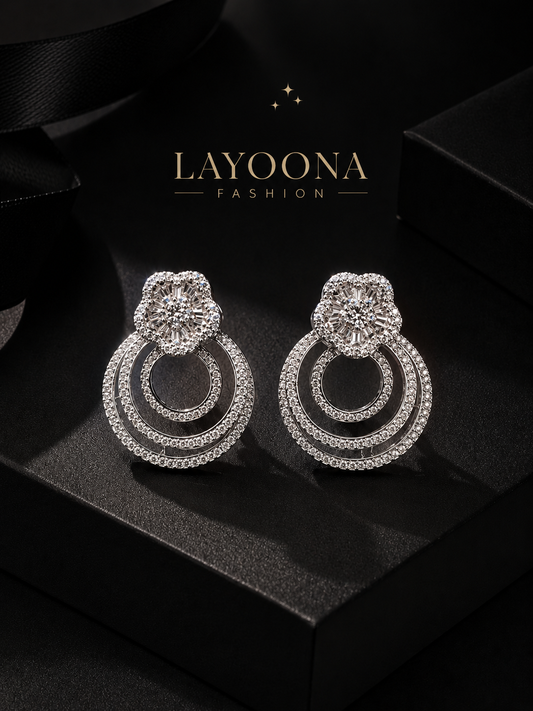 Baguette Bloom Circles earrings