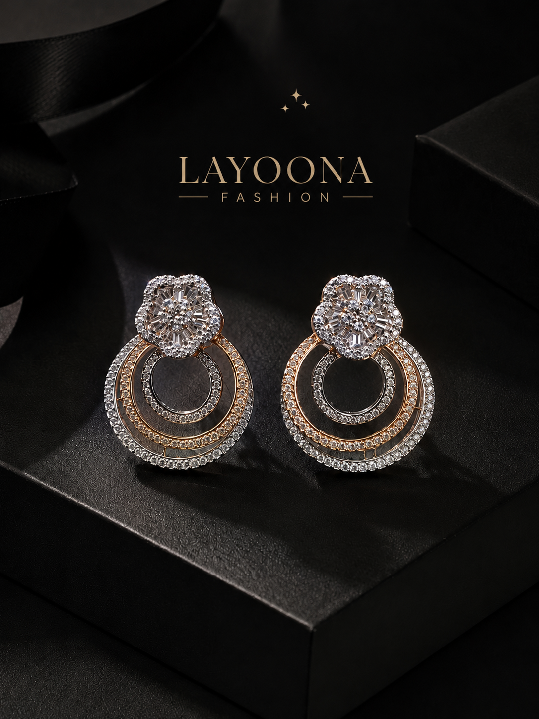Baguette Bloom Circles earrings