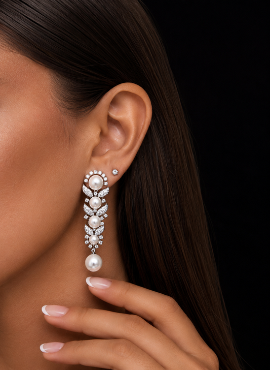 Pearl Cascade Elegance Earrings