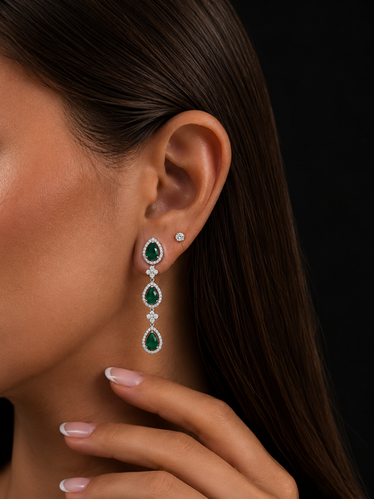 Emerald green Grace Drop Earrings