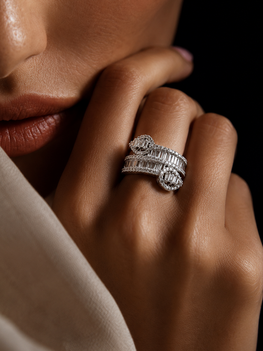 Infinity Baguette Statement Ring