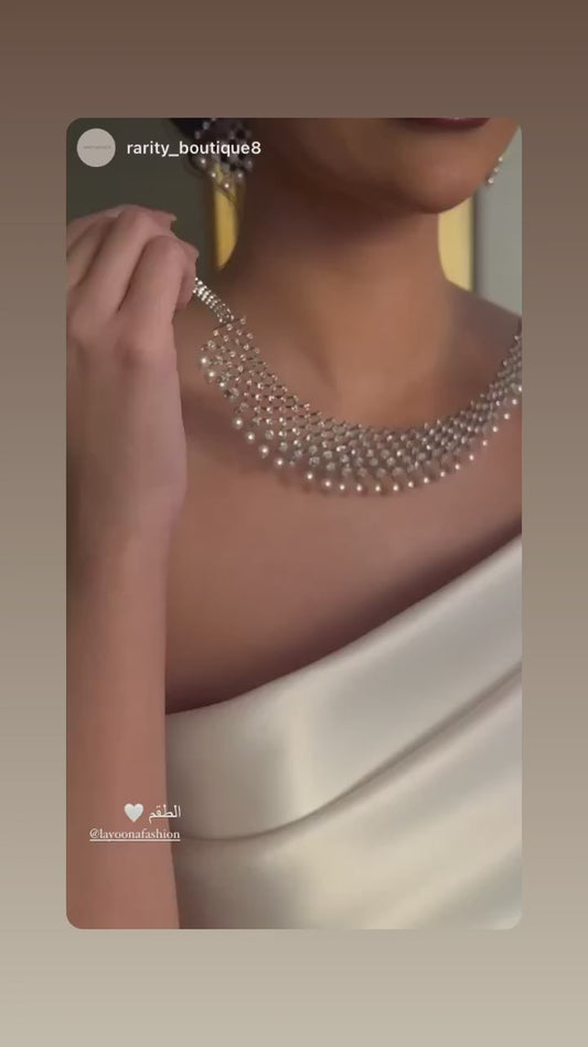 Pearl Cascade Choker Set